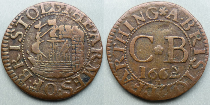 Bristol, city issue 1662 farthing N1571